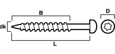 Lättbetongskruv (100) KH 8X90