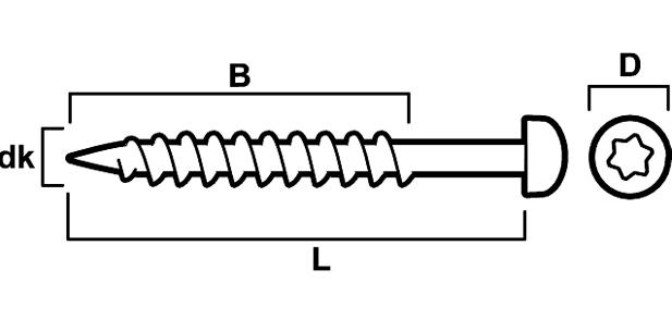 Lättbetongskruv (100) KH 8X90