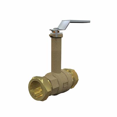 AT 3614 kulventil kläm  54, hög hals