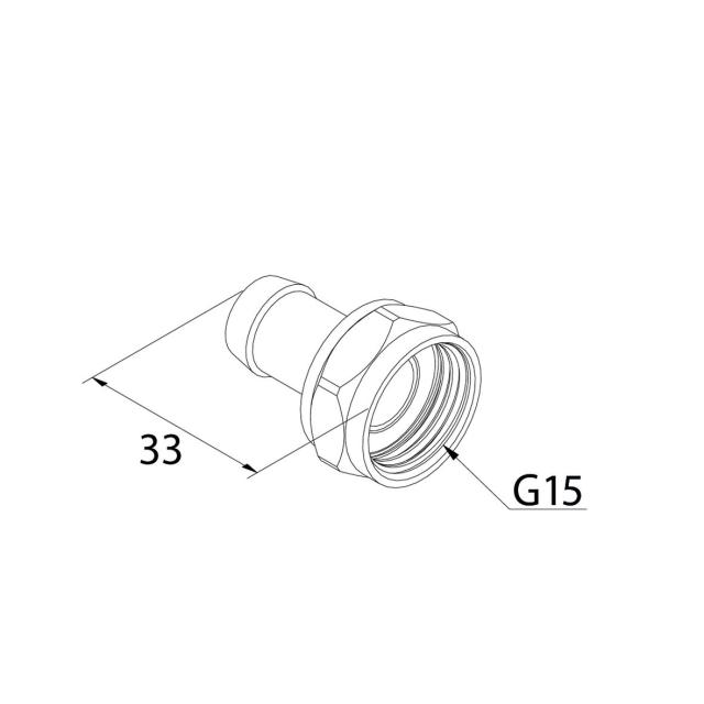 Trio slangnippel tappventil R15