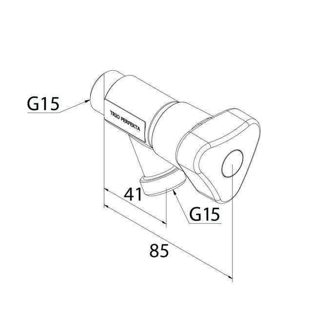 Trio tappventil kort modell 15