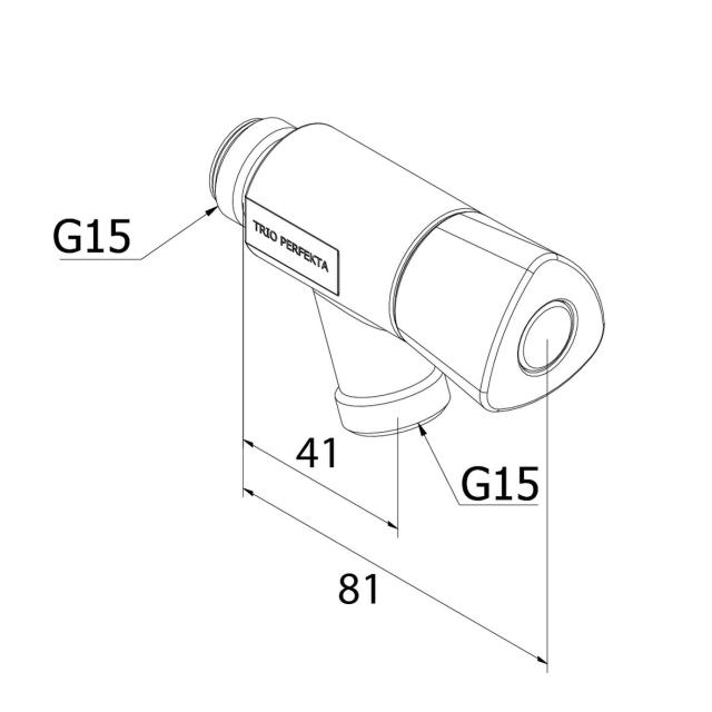 Trio tappventil med backventil 15, Design Line