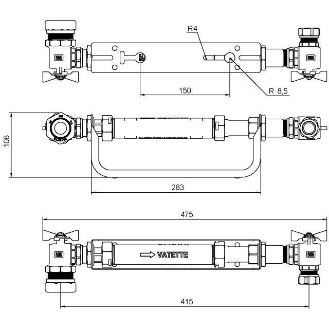 VA vattenmätarkonsol 22XR25