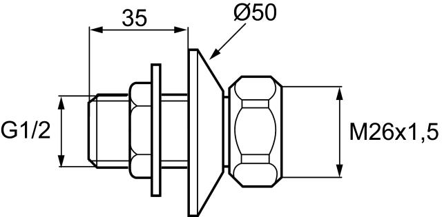 MA 630142 anslutningskoppling M26x1,5xR15