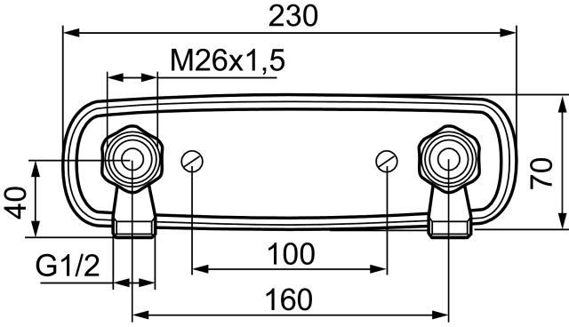 Mora Fix blandarfäste M26x1,5-G15, 160 c/c
