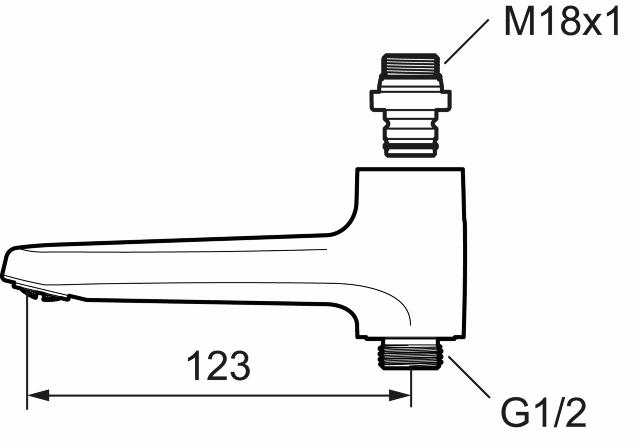 FMM S600077 9000XE utloppspip badkarsblandare 