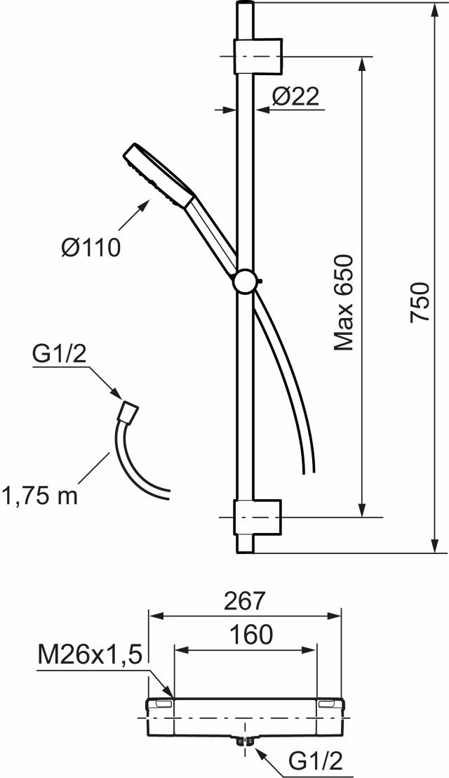 MA MMIX II duschpaket 331600 160 c/c, fkr