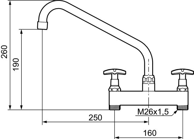 FMM 3005-0600 Rogen köksblandare 2-grepp, 160 c/c