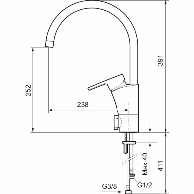 MMIX II köksblandare Soft, med diskmaskinavstängning