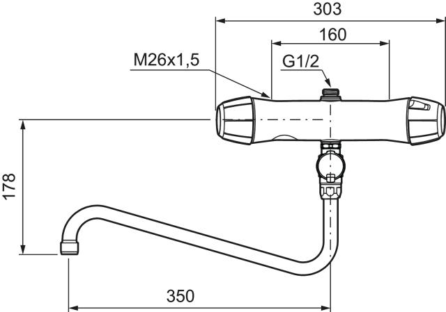 FMM 8265-5004 9000E förspolningsblandare 160 c/c