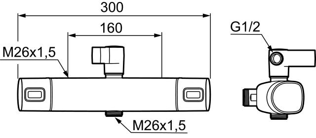 FMM 8391-5000 badkarsblandare 160 c/c, ned