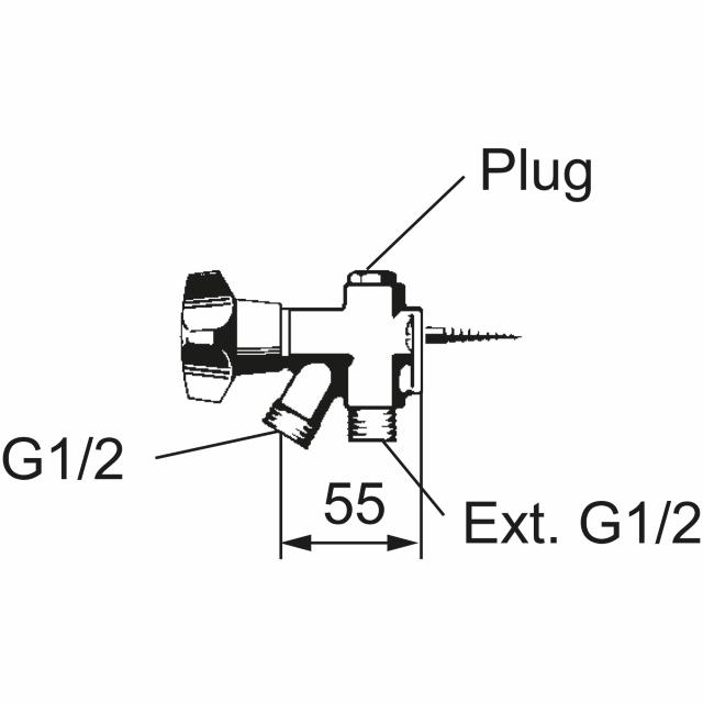 FMM/MA tappventil m väggfäste 15