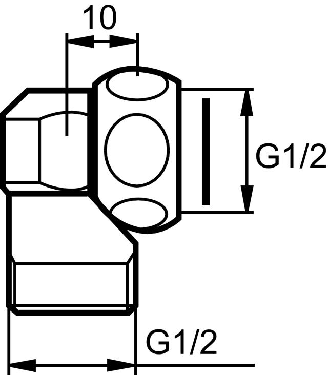 MA 630470.AE vinkelkoppling R15 inv/utv.g. lekande mutter