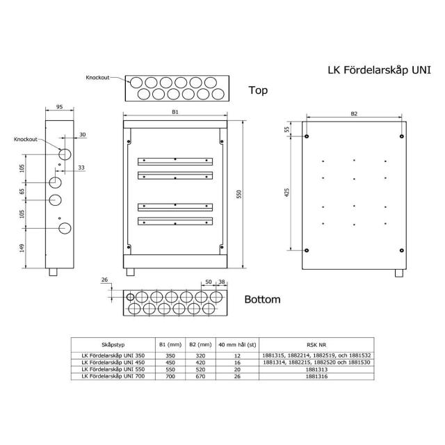 LK födelarskåp Uni 550