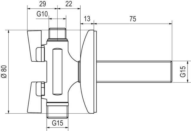 LK anslutningskoppling D-vinkel R10/CU10XR15