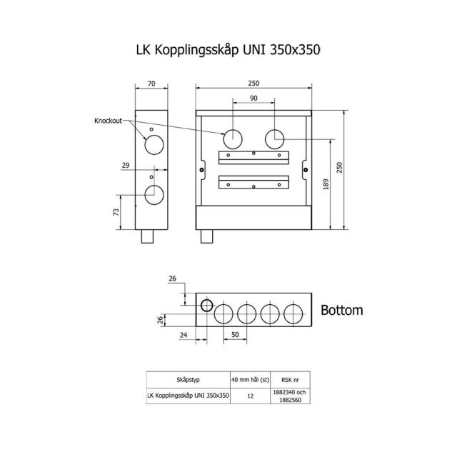 LK Prefabskåp Uni 5/3 Mini fördelarskåp
