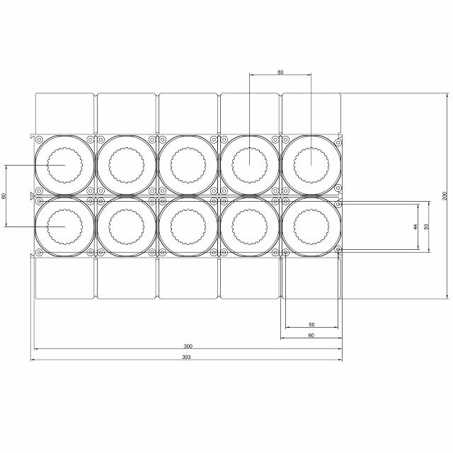 VA V6 montageplatta 2X5X60 c/c