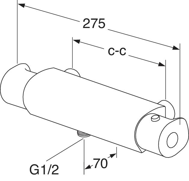 GBG Atlantic duschblandare 160 c/c, anslutning nedåt