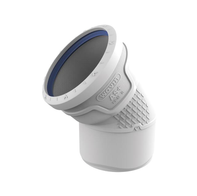 Wavin AS+ böj  110X45°, ljuddämpat avlopp