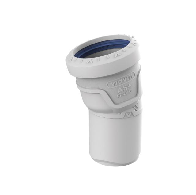 Wavin AS+ böj 75X15°, ljuddämpat avlopp