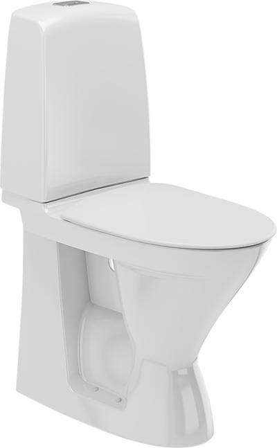 IFÖ 6261 Spira WC-stol, förhöjd, S-lås, lim, vit