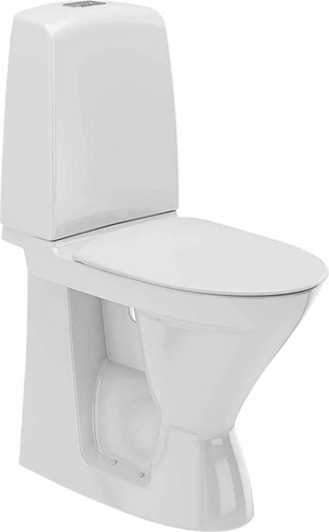 IFÖ 6261 Spira WC-stol, förhöjd, S-lås, lim, vit
