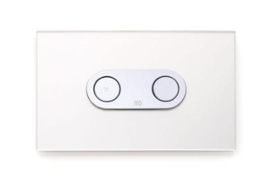Ifö Monsa spolknapp, pneumatisk, glas/silver