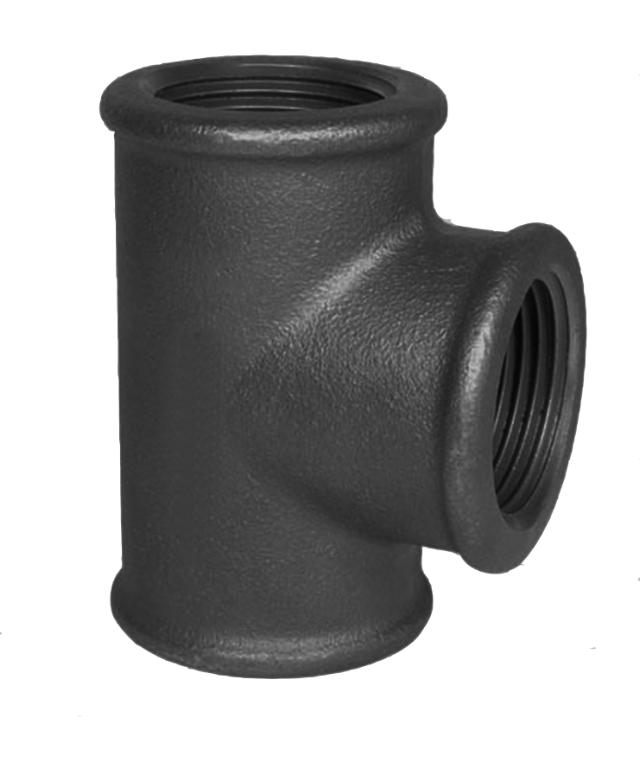 Aducerad svart T-rör 25 inv.g.