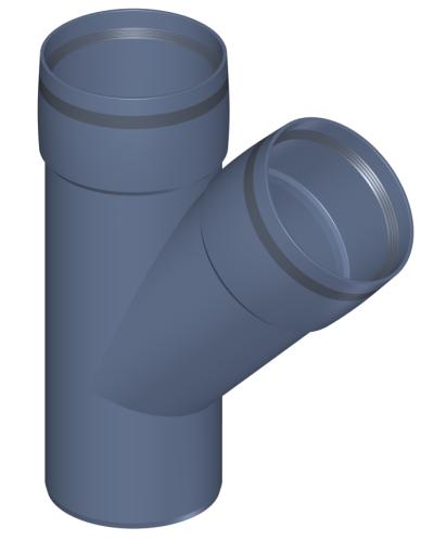 Polo-Kal XS grenrör 75 x 45°, 2M