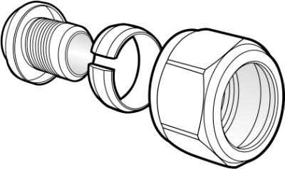 FPL-PX kopplingsset (mutter+kona) M22X16X2,0 ALU PEX