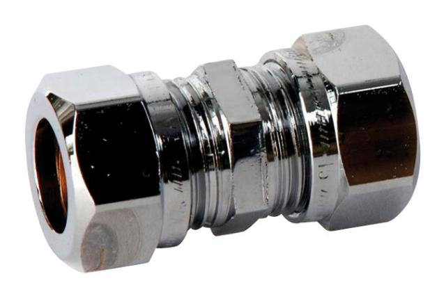 Vatette 1130 förkromad rak koppling 12x10 cu x cu