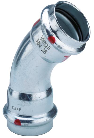 Viega V-press elförzinkad 15 böj 45° 2 muffar